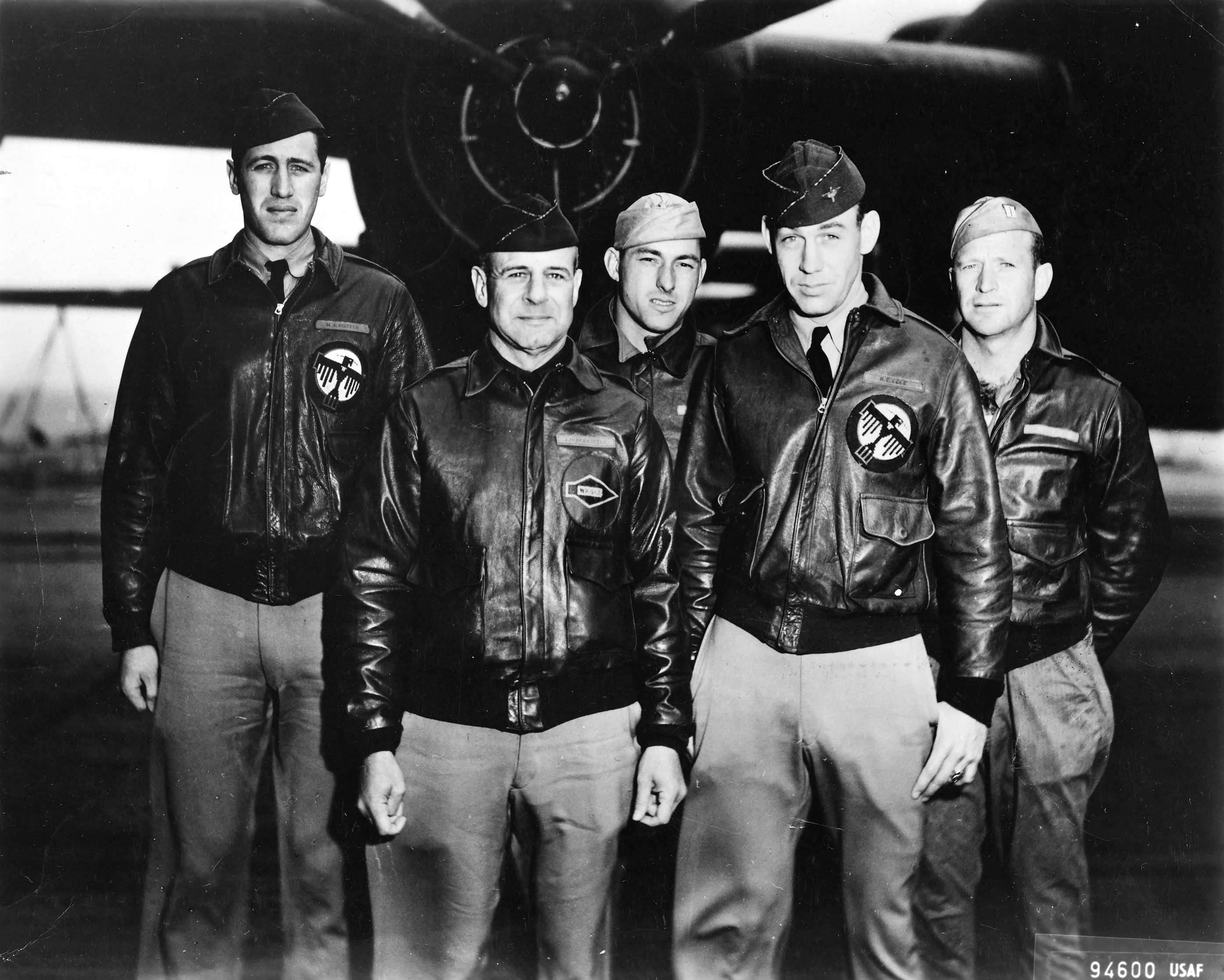 James Doolittle with his crew shortly before the Doolittle Raid against Japan, Apr 1942