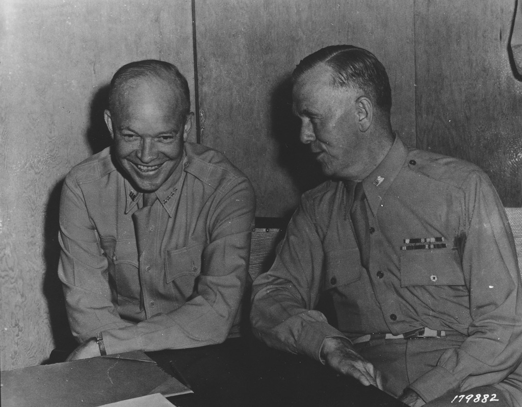 Dwight Eisenhower and George Marshall meeting in Algiers, Algeria, Sep 1943