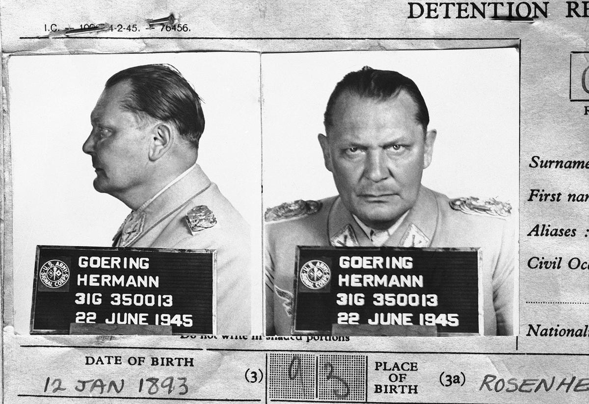 Hermann Göring's mugshot, 22 Jun 1945