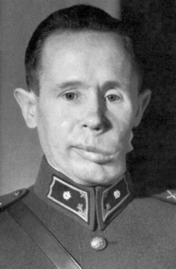 Portrait of Second Lieutenant Simo Häyhä, 1940s; note facial deformity caused by combat wound