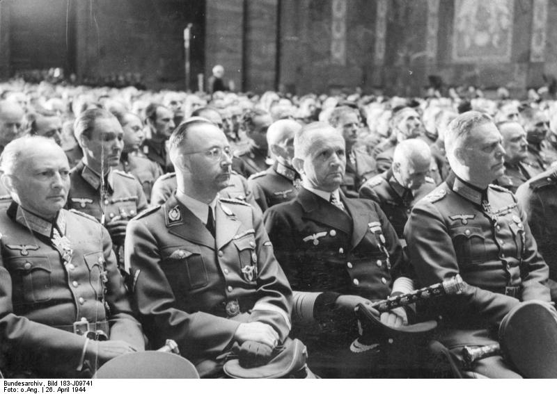 Kluge, Himmler, Dönitz, and Keitel at the funeral service of Colonel General Hans Hube, 26 Apr 1944