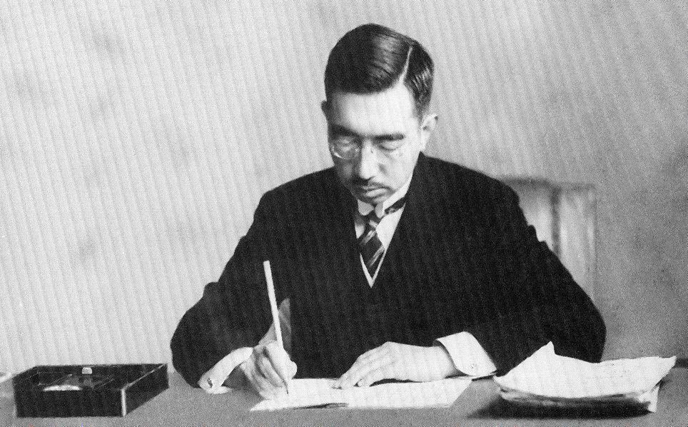 Emperor Showa (Hirohito) signing the Constitution of Japan, 3 Nov 1946