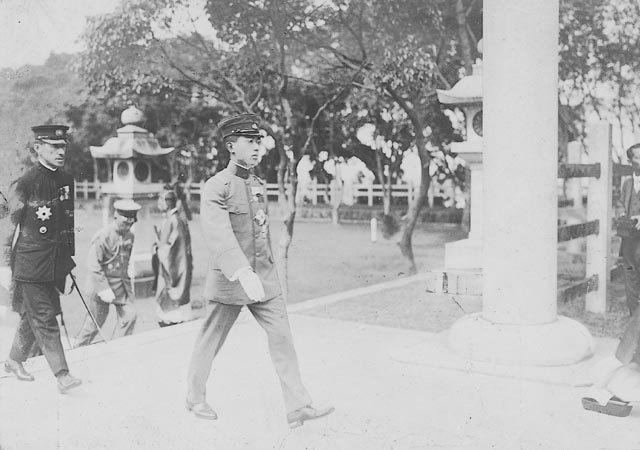 Crown Prince Hirohito at the Taiwan Grand Shrine, Taihoku (Taipei), Taiwan, 17 Apr 1923