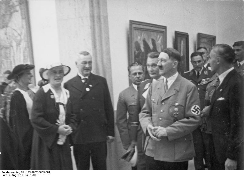 Chancellor Hitler touring the House of German Art, Munich, Germany, 18 Jul 1937