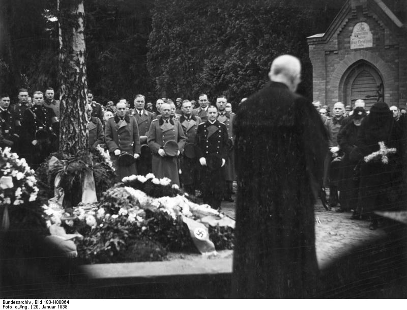 Funeral of Blomberg's mother, Eberswalde, Germany, 20 Jan 1938; present were Raeder, Keitel, Fritsch, Brückner, Beck, Witzleben, and Fromm