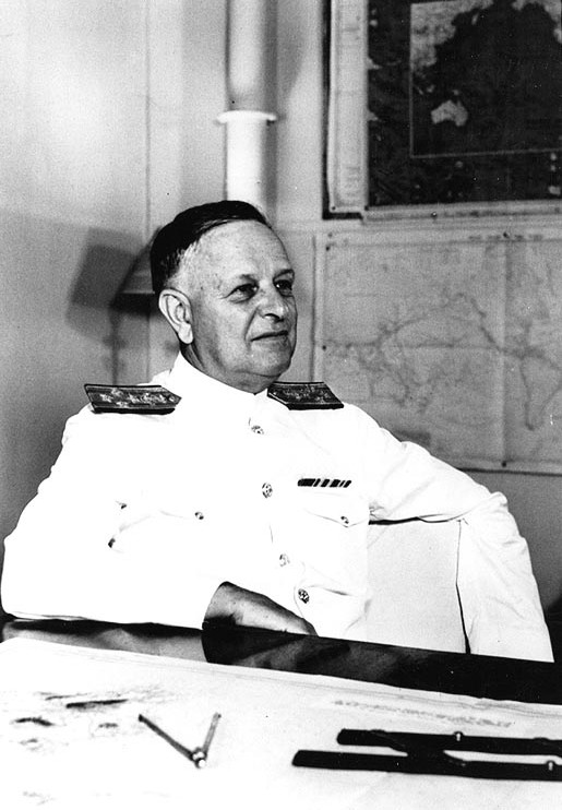 Admiral Husband Kimmel at the headquarters of the US Navy Pacific Fleet, Pearl Harbor, US Territory of Hawaii, Feb-Dec 1941