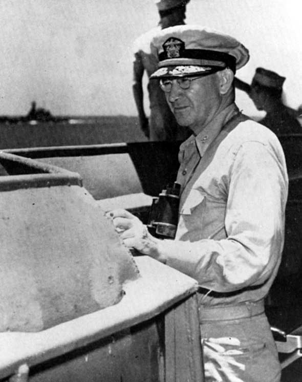 Lee aboard USS Washington, circa 1942-1943