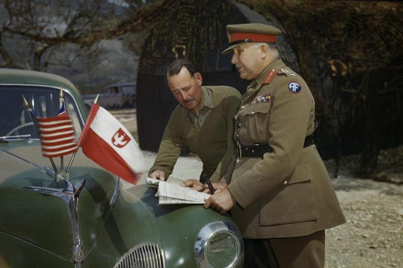 General Henry Wilson and Lieutenant General Oliver Leese, Mignano Monte Lungo, Italy, 30 Apr 1944, photo 4 of 4