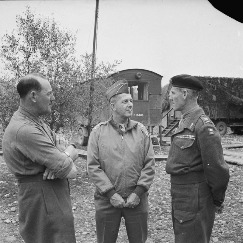 [Photo] Oliver Leese, Jacob Devers, and Richard McCreery in Italy, 1943 ...