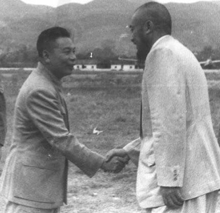 Chiang Ching-kuo and Ma Bufang, Chongqing, China, 28 Aug 1949