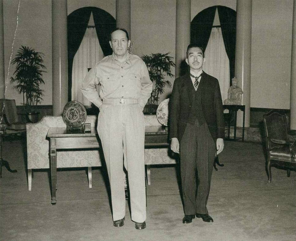 Douglas MacArthur with Emperor Showa, Tokyo, Japan, 27 Sep 1945, photo 1 of 2