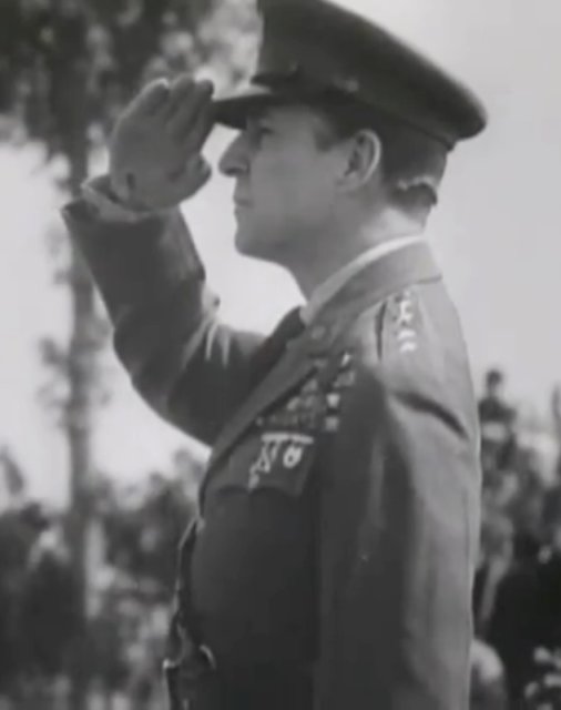 General Douglas MacArthur saluting, 1930s