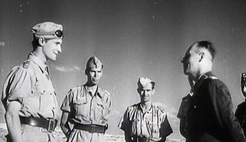 Hans-Joachim Marseille with Erwin Rommel and others, Libya, 16 Sep 1942