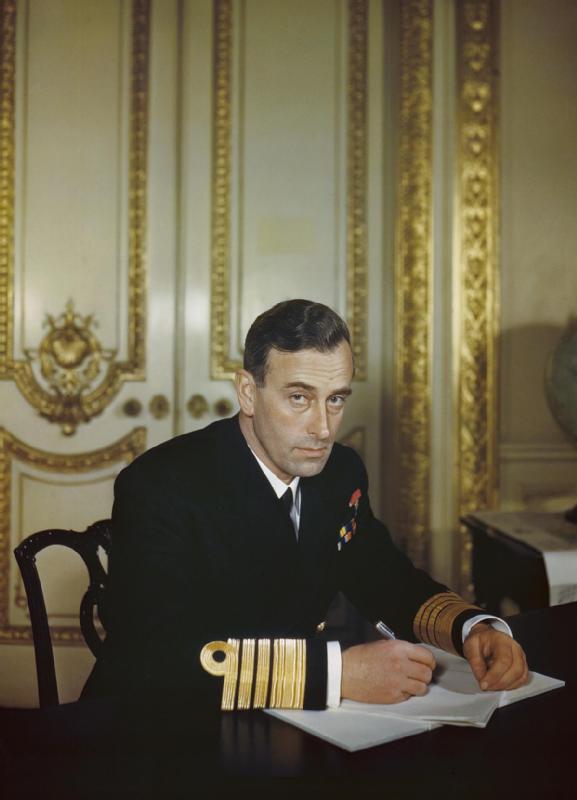 Admiral Lord Louis Mountbatten at his desk, 1943