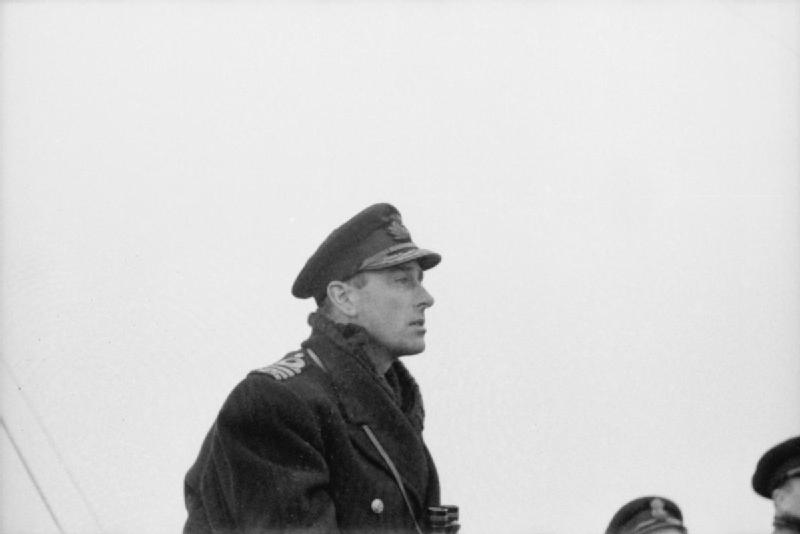 Captain Louis Mountbatten on the bridge of HMS Jackal, 1940s