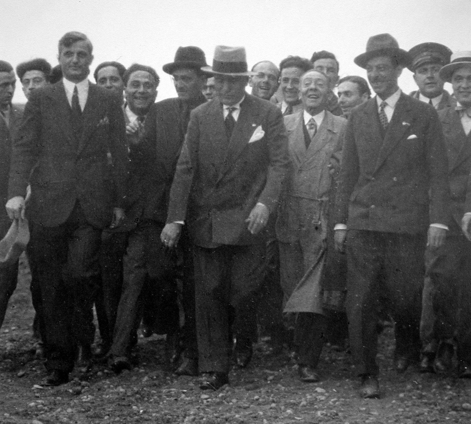 Mussolini visiting Alfa Romeo factory, hosted by Prospero Gianferrari (third from right), circa 1929-1933