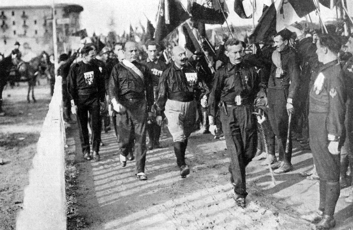 Benito Mussolini, Cesare Maria de Vecchi, and Michele Bianchi, 1922