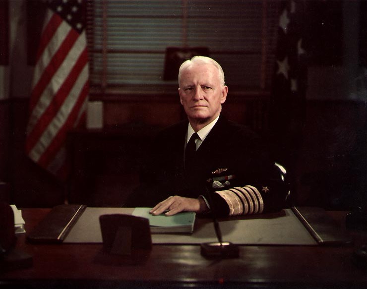 Portrait of US Chief of Naval Operations Fleet Admiral Chester Nimitz, Dec 1945-Dec 1947