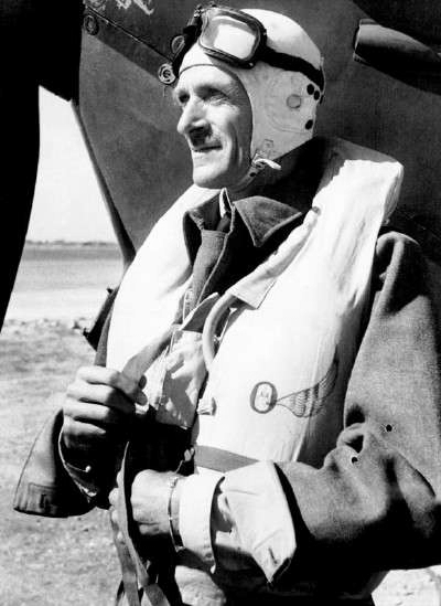 British Royal Air Force Air Vice Marshal Keith Park in pilot's gear, Malta, Sep 1942