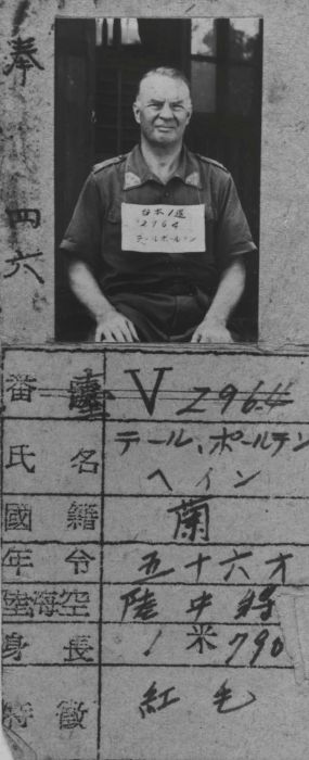 Hein ter Poorten's prisoner of war file, 1940s