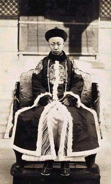 Xuantong Emperor as the ruler of the briefly-restored Qing Dynasty, Beiping, China, 1-12 Jul 1917
