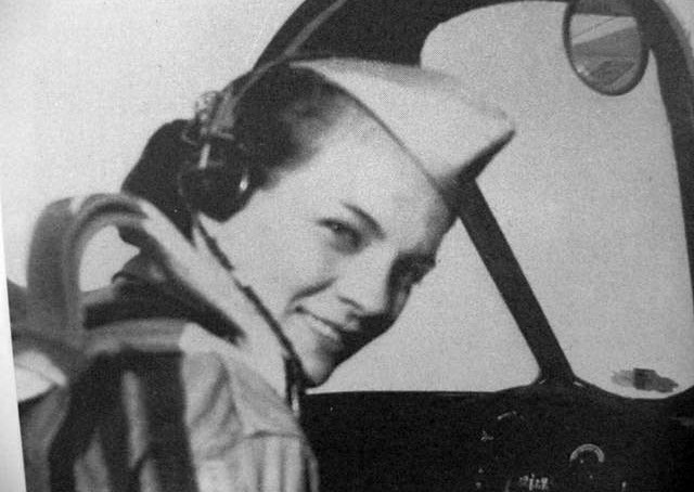 Margaret Ray in an aircraft cockpit