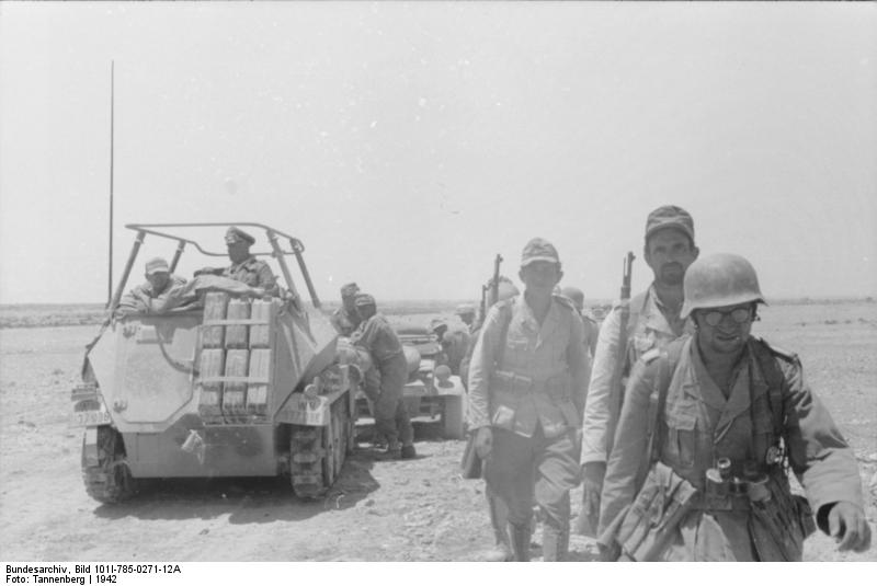 Rommel in SdKfz. 250/3 'Greif' armored vehicle in North Africa, 1942
