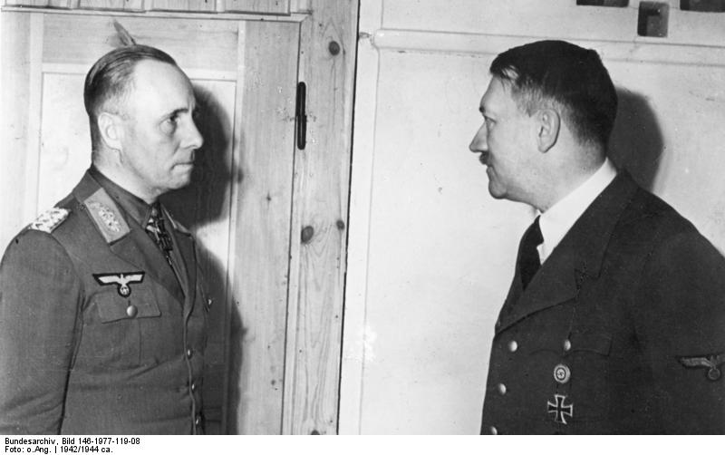 Erwin Rommel in conversation with Adolf Hitler, circa 1942-1944