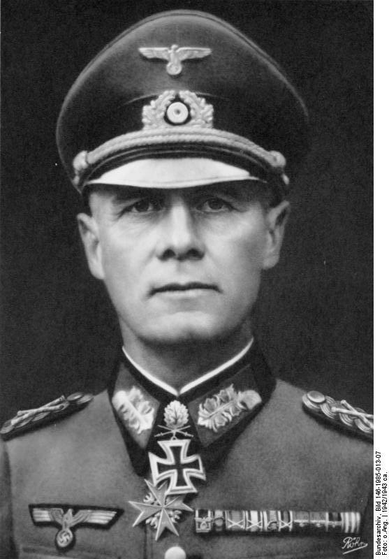 Portrait of Erwin Rommel, circa 1942-1943, photo 2 of 2; note Knight's Cross and Pour le Mérite medals