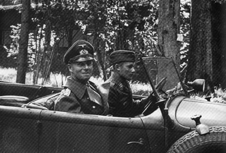 Erwin Rommel inspecting troops near the Loire River, France, circa early 1944