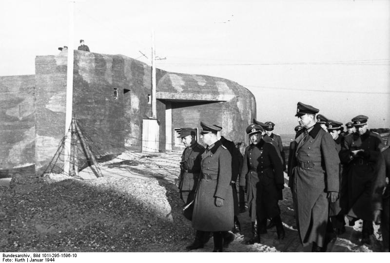 Erwin Rommel visiting bunkers on the French coast, 7 Jan 1944