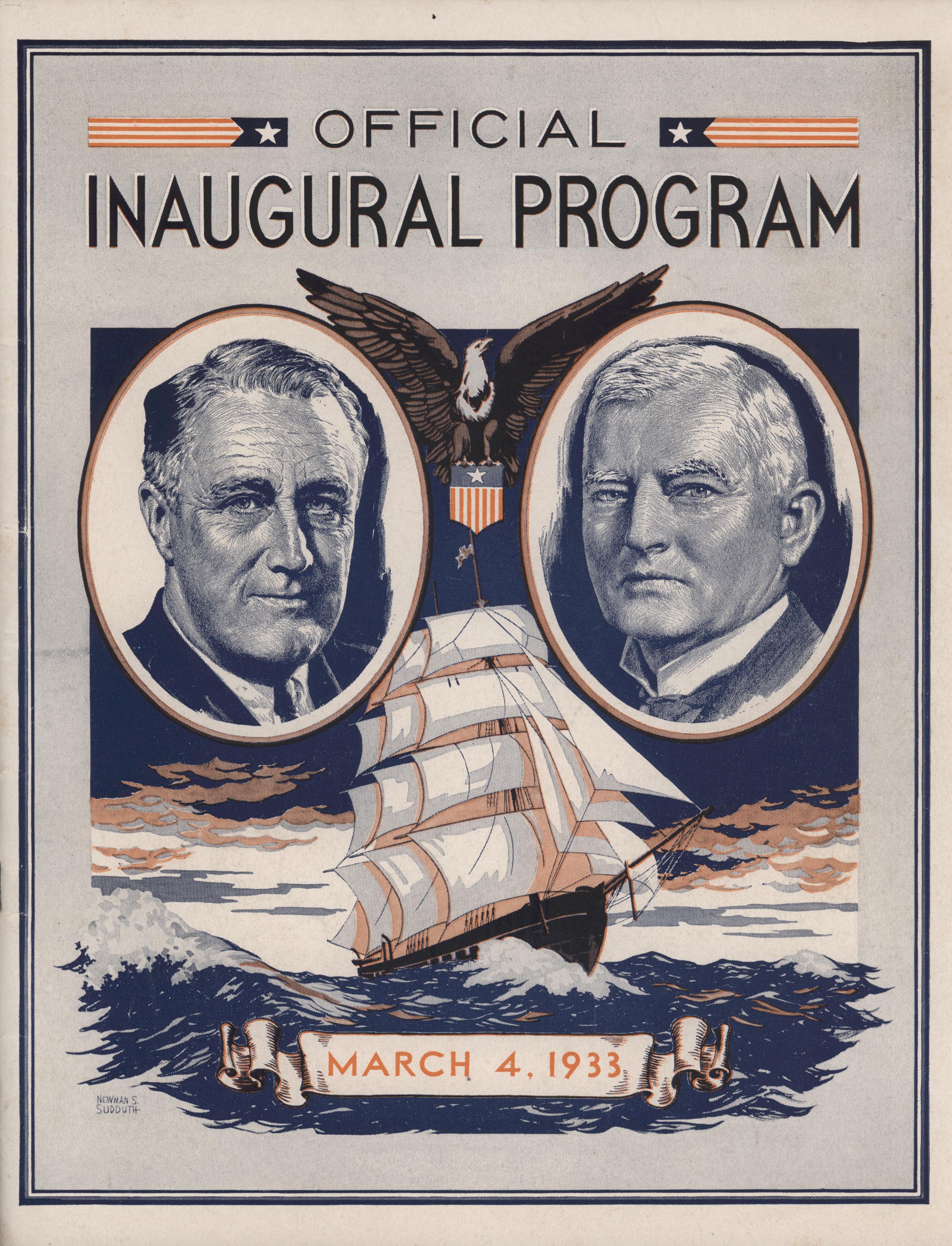 Inaugural program of Franklin Roosevelt and John Garner, 4 Mar 1933