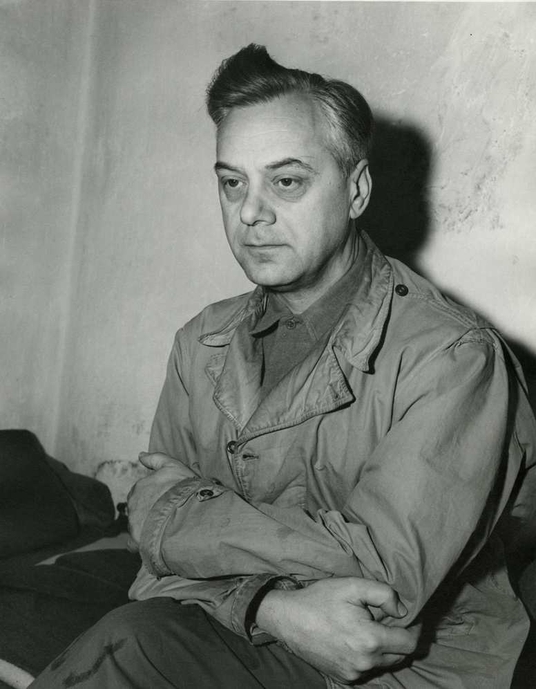 Alfred Rosenberg in captivity during the Nuremberg Trials, Nürnberg, Germany, 24 Nov 1945