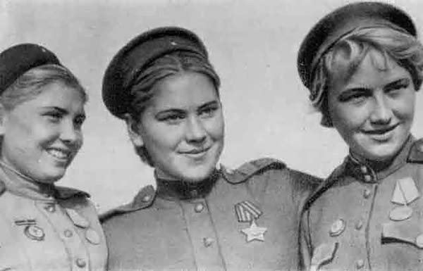 Red Army snipers Faina Yakimova, Roza Shanina, and Lidia Volodina, 1940s