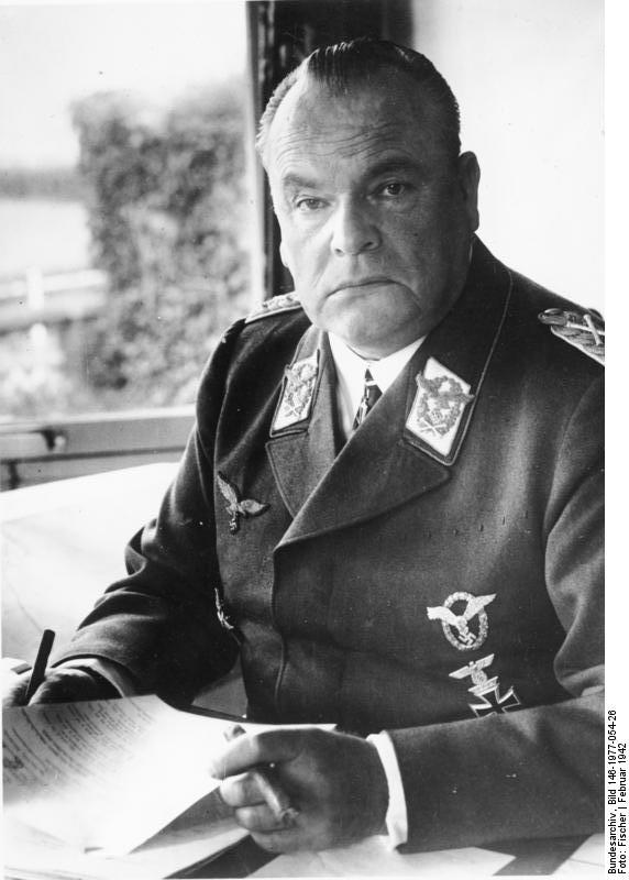 Hugo Sperrle at his desk, Feb 1942