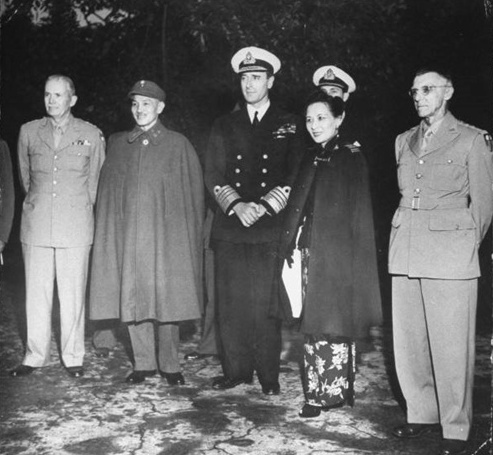 George Marshall, Chiang Kaishek, Louis Mountbatten, Song Meiling, and Joseph Stilwell, circa 1945