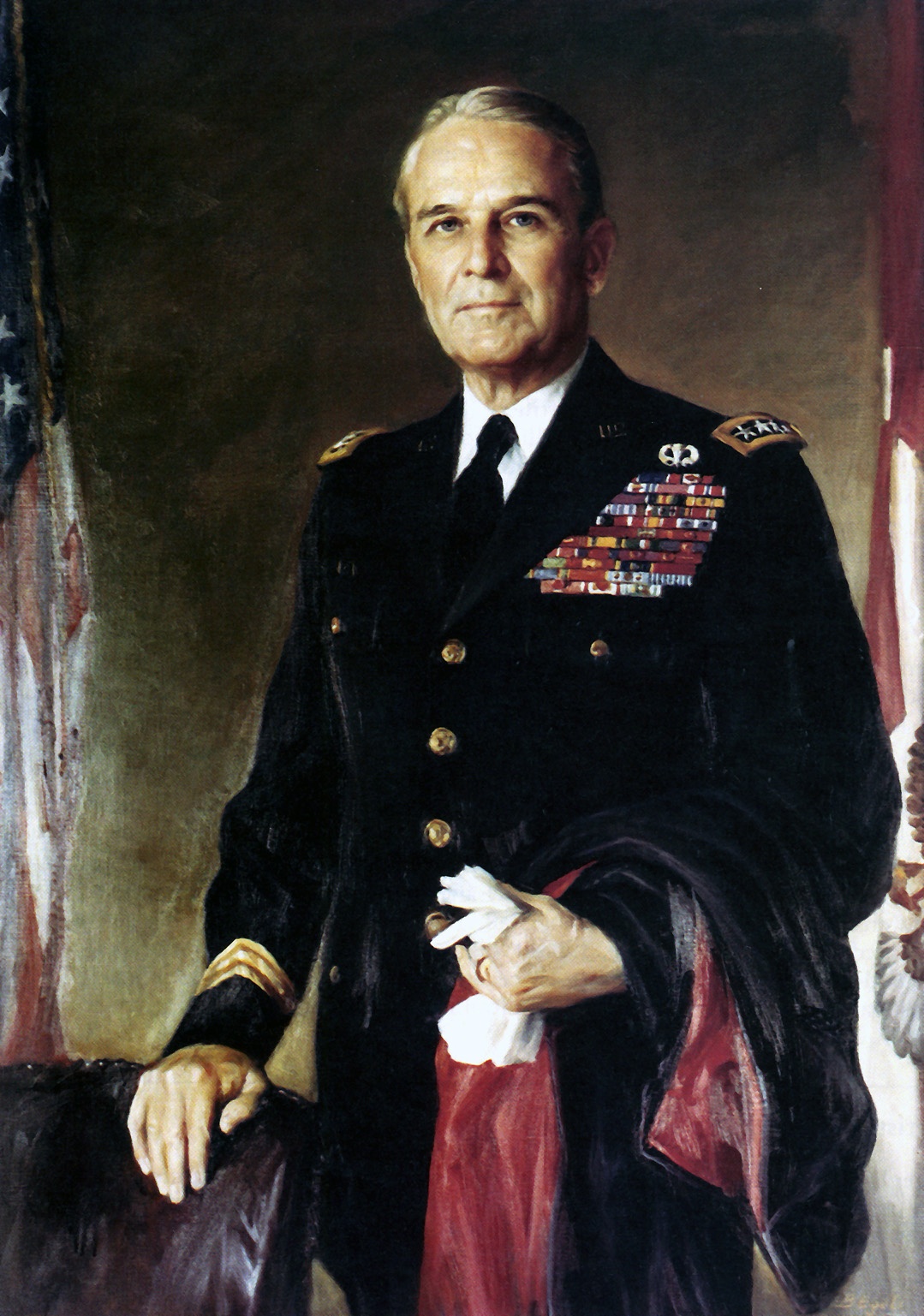 Oil painting of US Army General Maxwell Taylor, Chairman of the Joint Chiefs of Staff, circa 1962-1964