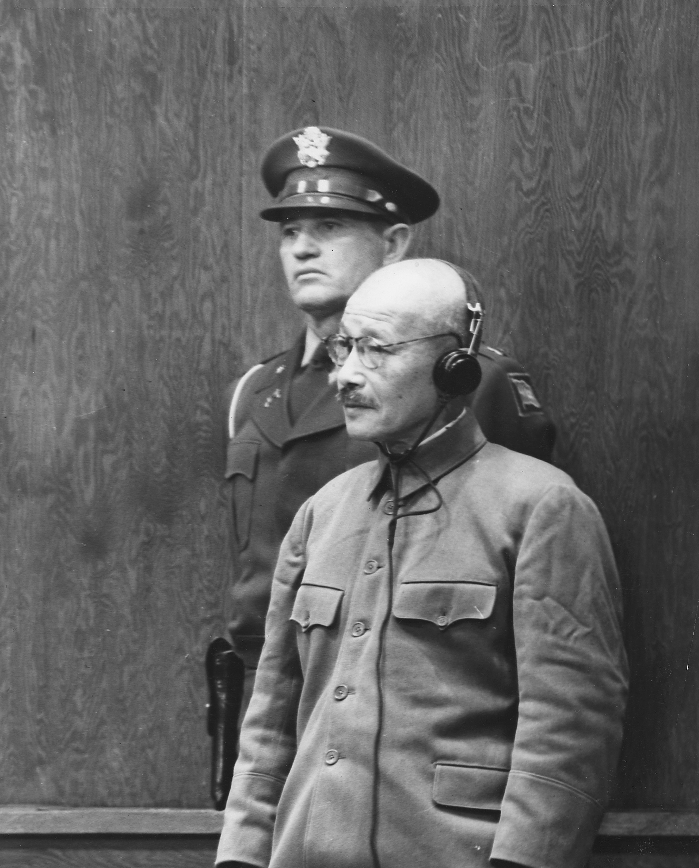 Hideki Tojo receiving his death sentence, Tokyo, Japan, 12 Nov 1948