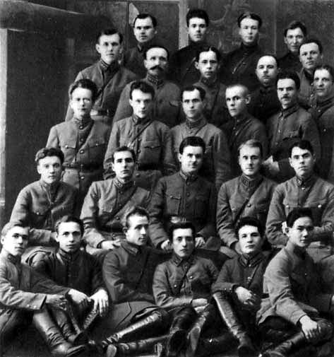 Aleksandr Vasilevsky (right-most in second row) and other commissars of the Soviet 143rd Regiment, 1928