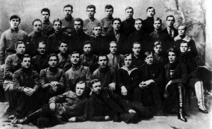 Aleksandr Vasilevsky (third from left in third row) with other officers in Tver, Russia, 1926
