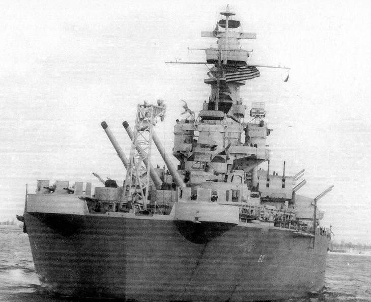 Stern of USS Alabama, Chesapeake Bay, Virginia, United States, Feb 1943