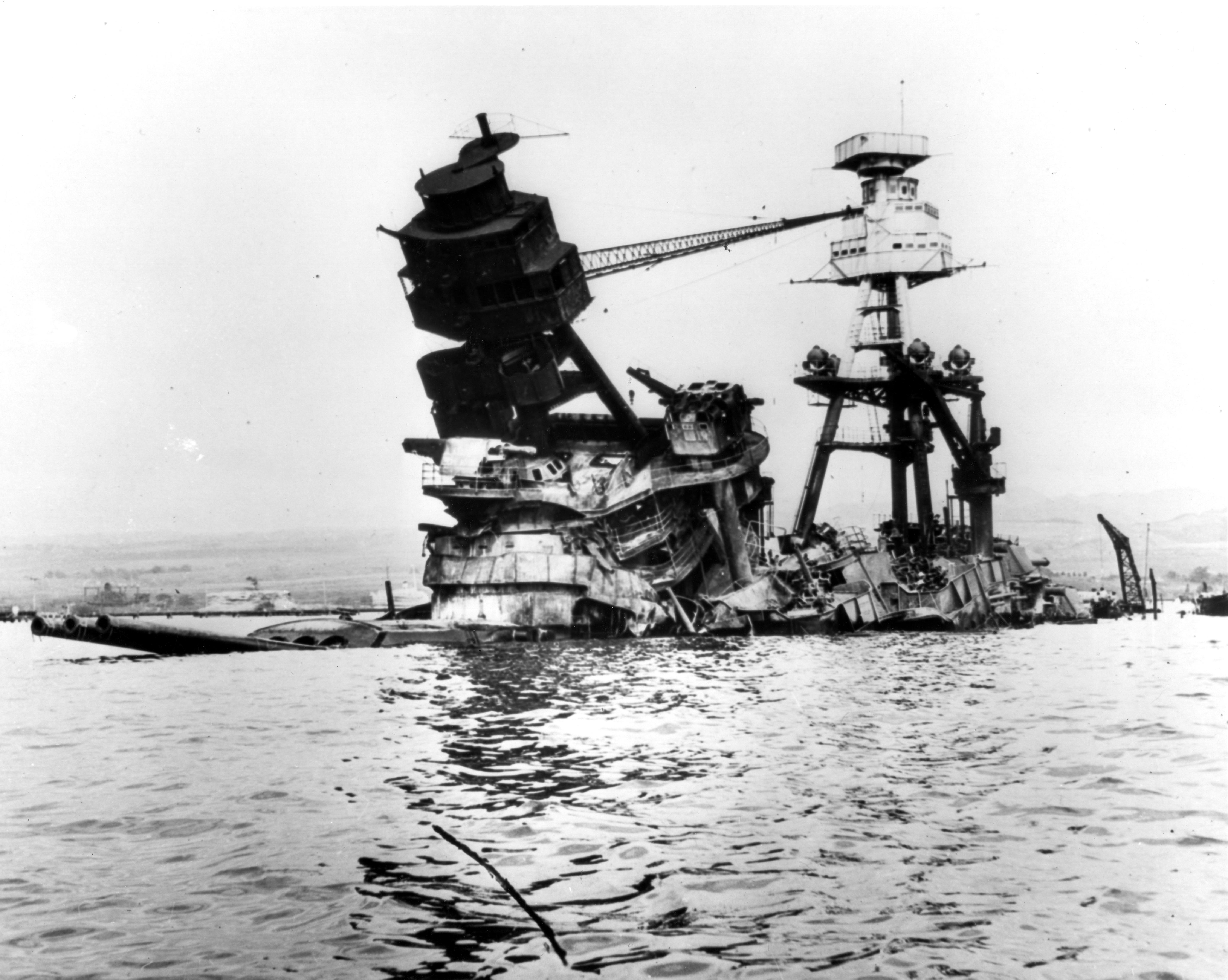 Wreckage of USS Arizona, 10 Dec 1941. Photo 3 of 3