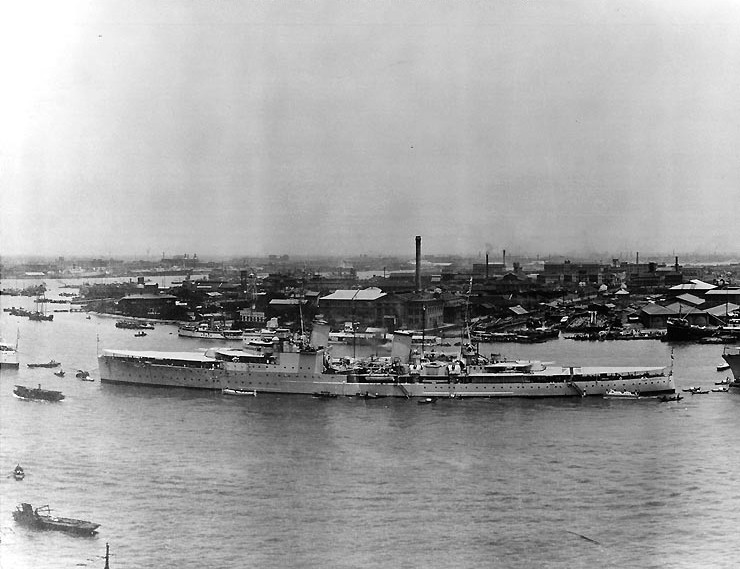 HMS Birmingham at Shanghai, China,  late May or early Jun 1939