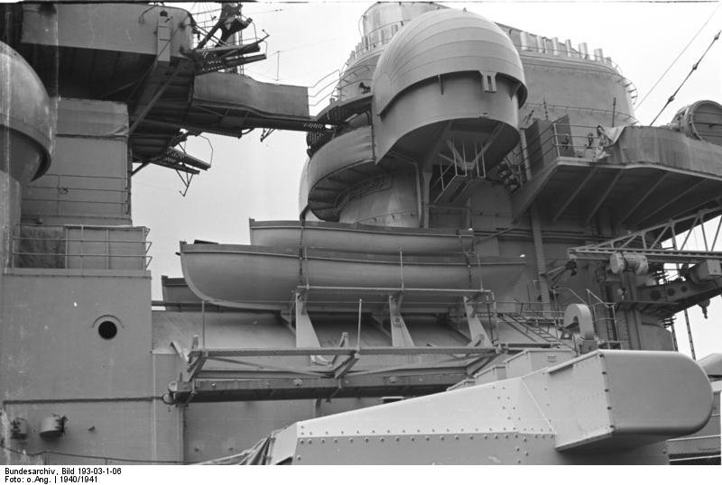 View of battleship Bismarck's superstructure, 1940-1941, photo 5 of 5