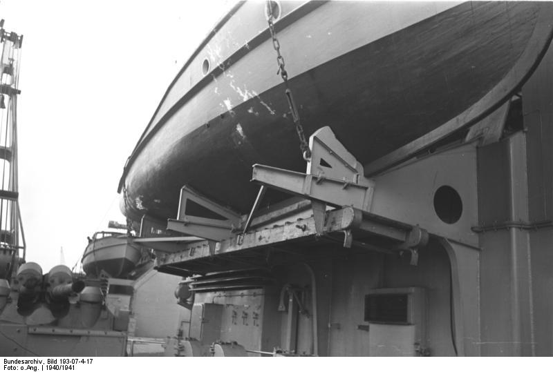 Starboard side motor launches of battleship Bismarck, 1940-1941
