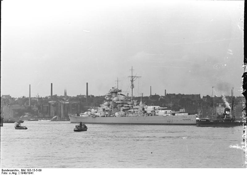 Battleship Bismarck in port, 1940-1941, photo 2 of 2