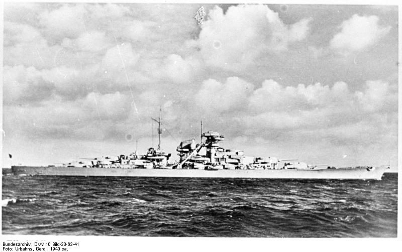 Battleship Bismarck running trials, Sep 1940