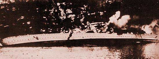 Blücher capsized at Oslo fjord, Norway, 9 April 1940