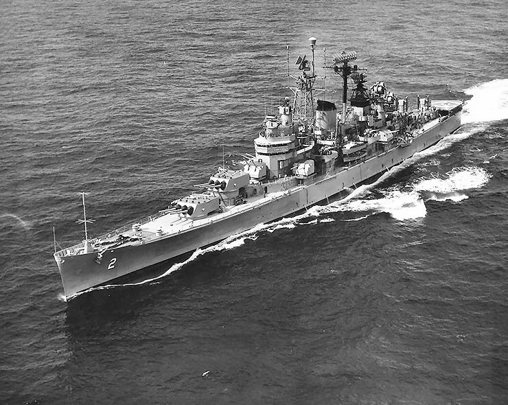 USS Canberra underway during the Cuban Missile Crisis, 28 Oct 1962
