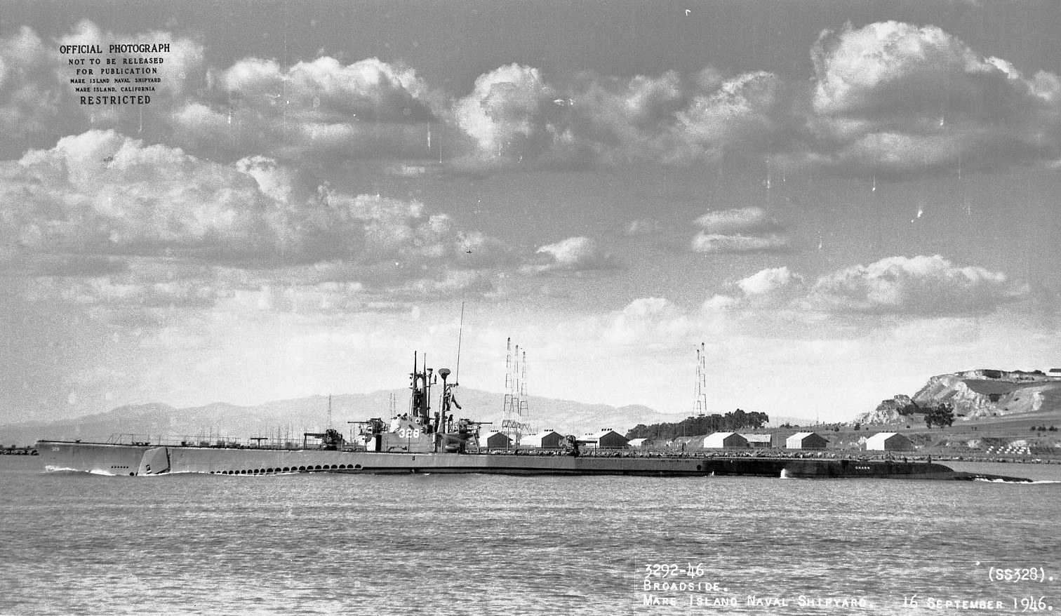 USS Charr off Mare Island Naval Shipyard, California, United States, 16 Sep 1946